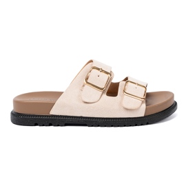 Shelvt Flip beige ligeros con estilo con acabado de gamuza 2
