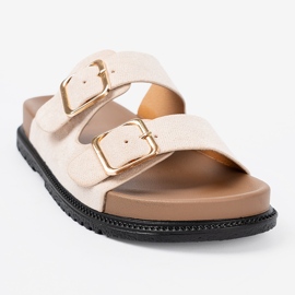 Shelvt Flip beige ligeros con estilo con acabado de gamuza 1