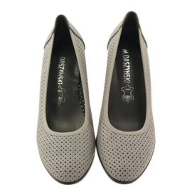 M.Daszyński Zapatos de salón con cuña para mujer Daszyński 113 gris 4
