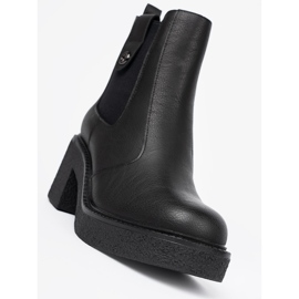 Elegantes botas negras con un inserto flexible de Sergio Leone negro 5