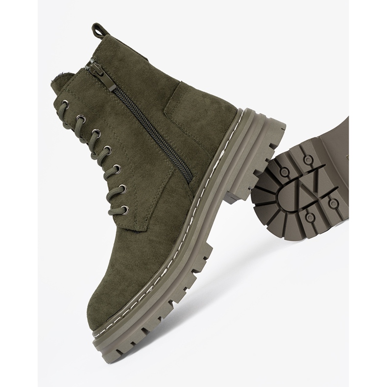 Botas para mujeres de color verde oscuro con acabado de gamuza Sergio Leone 1