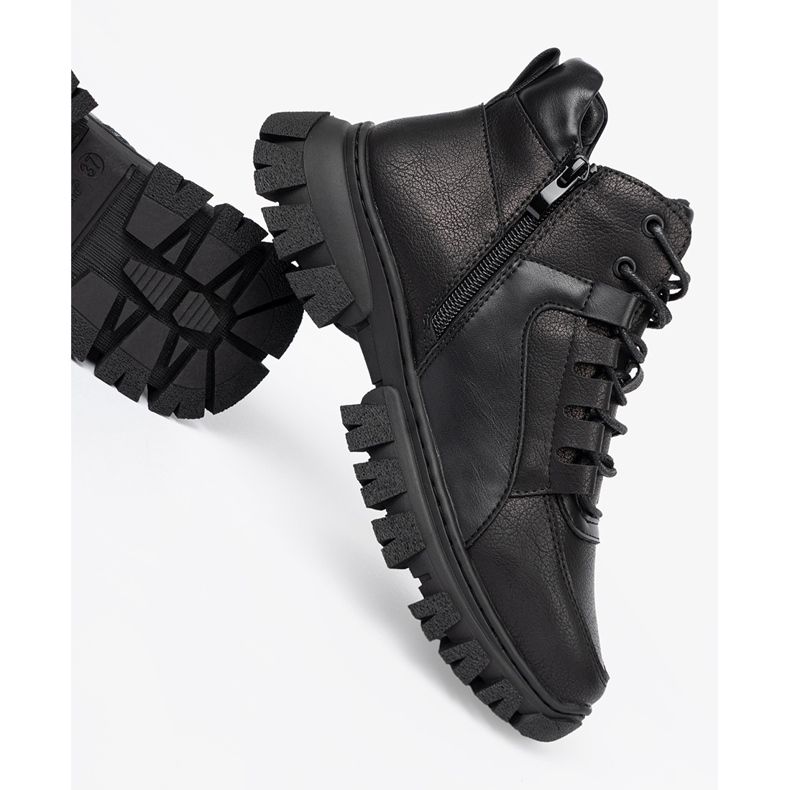 Botas de caminata de encaje negro con una suela gruesa Sergio Leone 1 Botas de caminata de encaje negro con una suela gruesa Sergio Leone 1