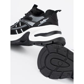 Shelvt Zapatillas negras con una parte superior transpirable y una suela blanca masiva negro 1