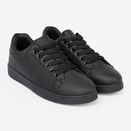 Shelvt Zapatillas negras con un acabado mate y un cordón negro 3