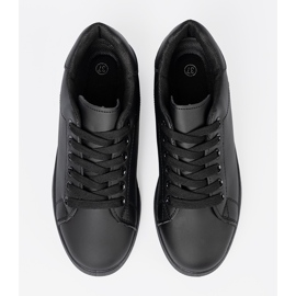 Shelvt Zapatillas negras con un acabado mate y un cordón negro 4
