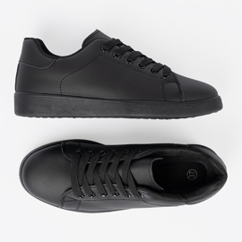 Shelvt Zapatillas negras con un acabado mate y un cordón negro 5