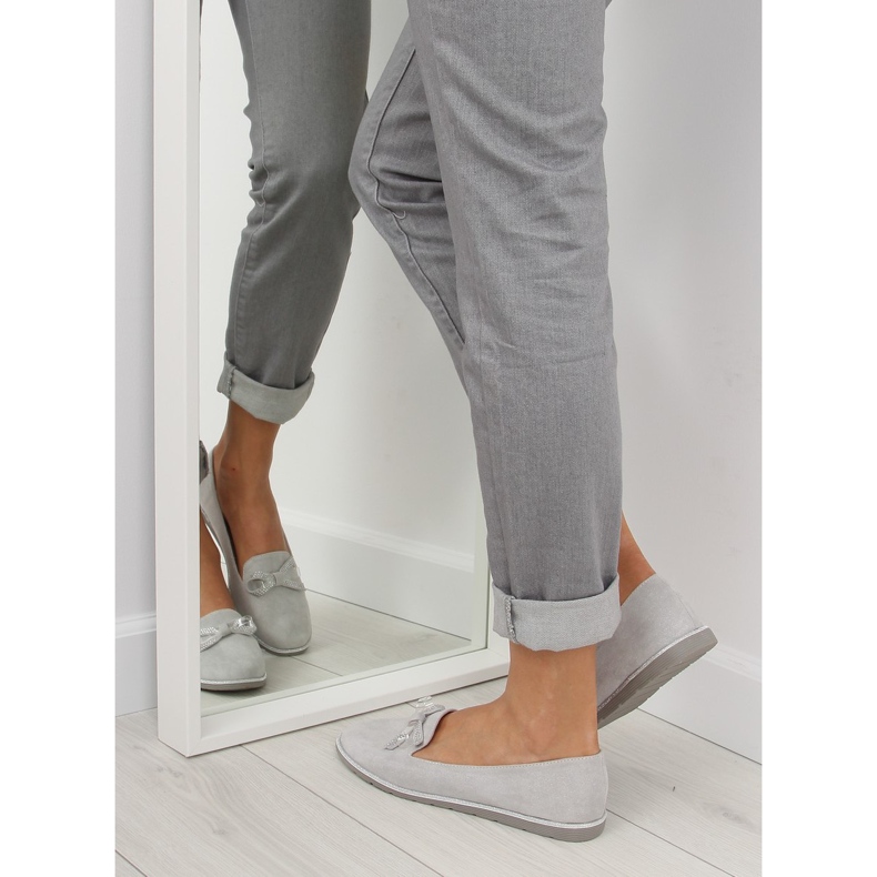 Gris Mocasines mujer JN-182 gris 2