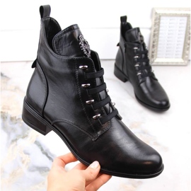 Botines de tacón plano con aislamiento Jezzi W JEZ412A, negro 8