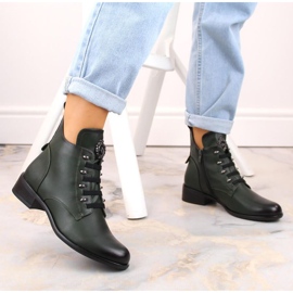 Botines de tacón plano con aislamiento Jezzi W JEZ412B verde 2