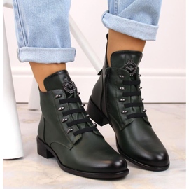 Botines de tacón plano con aislamiento Jezzi W JEZ412B verde 4