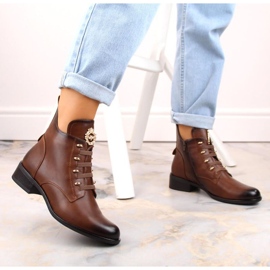 Botines de tacón plano con aislamiento Jezzi W JEZ412C marrón 3