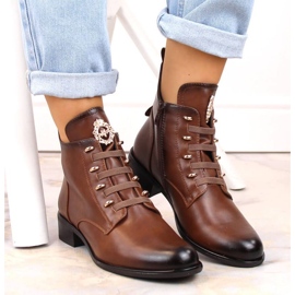 Botines de tacón plano con aislamiento Jezzi W JEZ412C marrón 4