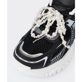 Shelvt Zapatillas negras con arco blanco y cuentas negro 6
