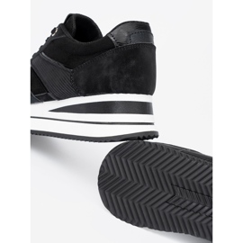 Shelvt Zapatillas negras modernas con inserciones brillantes negro 1
