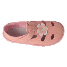 Zapatillas infantiles befado 535P005 rosa con flor rosado 2