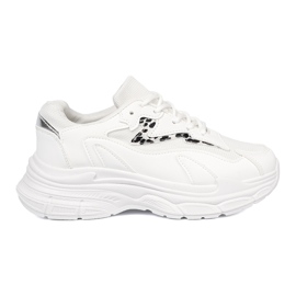 Shelvt Zapatos deportivos blancos con acento decorativo 3