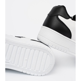 Shelvt Elegantes zapatillas en blanco y negro con insertos de brillo 2 Shelvt Elegantes zapatillas en blanco y negro con insertos de brillo 2
