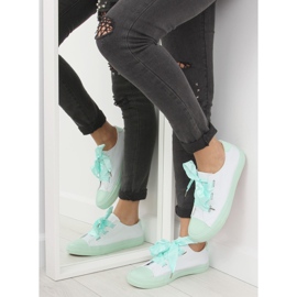 DC11 BLANCO/VERDE Deportivas blancas y menta con cintas 1
