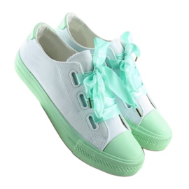 DC11 BLANCO/VERDE Deportivas blancas y menta con cintas 3