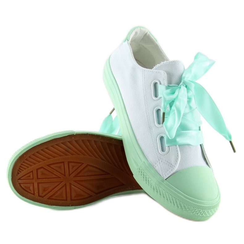 DC11 BLANCO/VERDE Deportivas blancas y menta con cintas 2