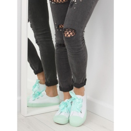 DC11 BLANCO/VERDE Deportivas blancas y menta con cintas 5