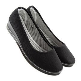 Black c21v bailarinas cuña negras negro 1