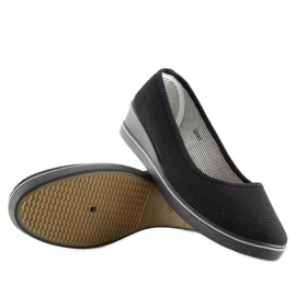 Black c21v bailarinas cuña negras negro 2