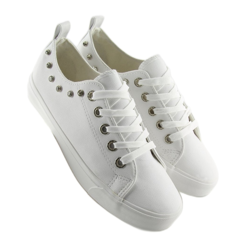 Deportivas blancas con circonitas BL122p White blanco 2 Deportivas blancas con circonitas BL122p White blanco 2