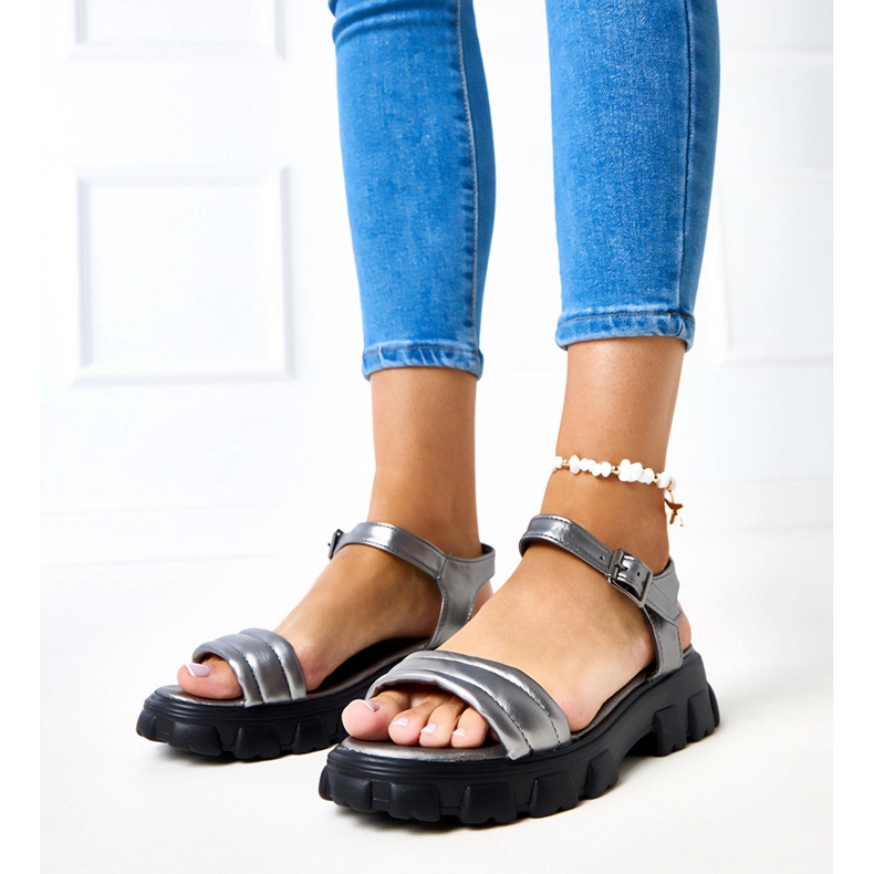 Sandalias grises con suela masiva Meredi. 2