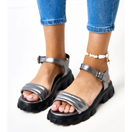 Sandalias grises con suela masiva Meredi. 4