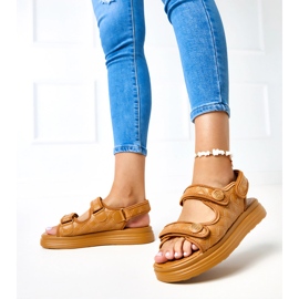 Sandalias marrones con cinturones de barba ajustables marrón 2