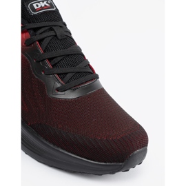 DK Zapatos deportivos para hombres livianos negros y rojos 5