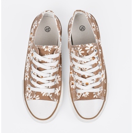 Shelvt Zapatillas beige para mujeres con flores 2