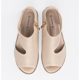 Goodin Sandalias doradas en una suela plana dorado 2