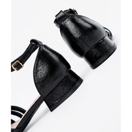 Goodin Elegantes sandalias negras de baja tacón negro 1