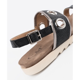 Shelvt Sandalias negras con ruedas de metal decorativas negro 2 Shelvt Sandalias negras con ruedas de metal decorativas negro 2