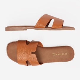 Shelvt Zapatillas de cuero para mujer caramelo 1