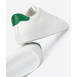 Shelvt Zapatillas blancas clásicas con acento verde blanco 2
