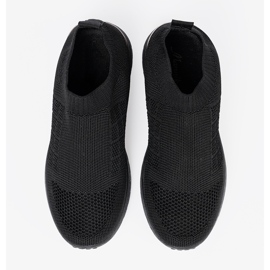 Shelvt Zapatos deportivos negros slip-on con una parte superior de malla 3