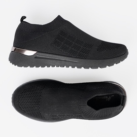 Shelvt Zapatos deportivos negros slip-on con una parte superior de malla 4