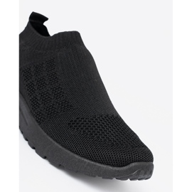 Shelvt Zapatos deportivos negros slip-on con una parte superior de malla 5