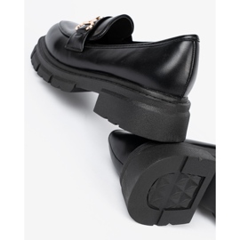 Shelvt Mocasines negros clásicos con una abrazadera de metal 1 Shelvt Mocasines negros clásicos con una abrazadera de metal 1