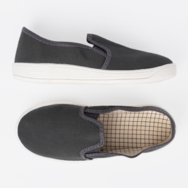 Shelvt Zapatillas grises simples con insertos de niños flexibles 3
