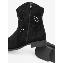 Seastar Botas negras de Openwork en estilo vaquero negro 1