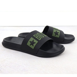 Black Big Star SS174359 Slippers de playa negra para hombres negro 1