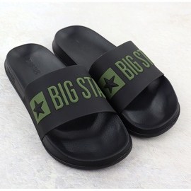 Black Big Star SS174359 Slippers de playa negra para hombres negro 2