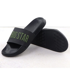 Black Big Star SS174359 Slippers de playa negra para hombres negro 3
