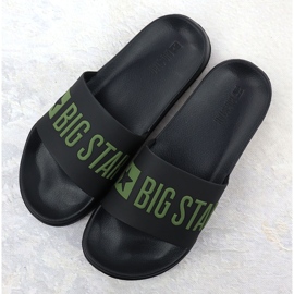 Black Big Star SS174359 Slippers de playa negra para hombres negro 4