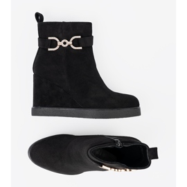 Shelvt Botas de ante negras con una abrazadera elegante negro 1