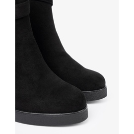Shelvt Botas de ante negras con una abrazadera elegante negro 5